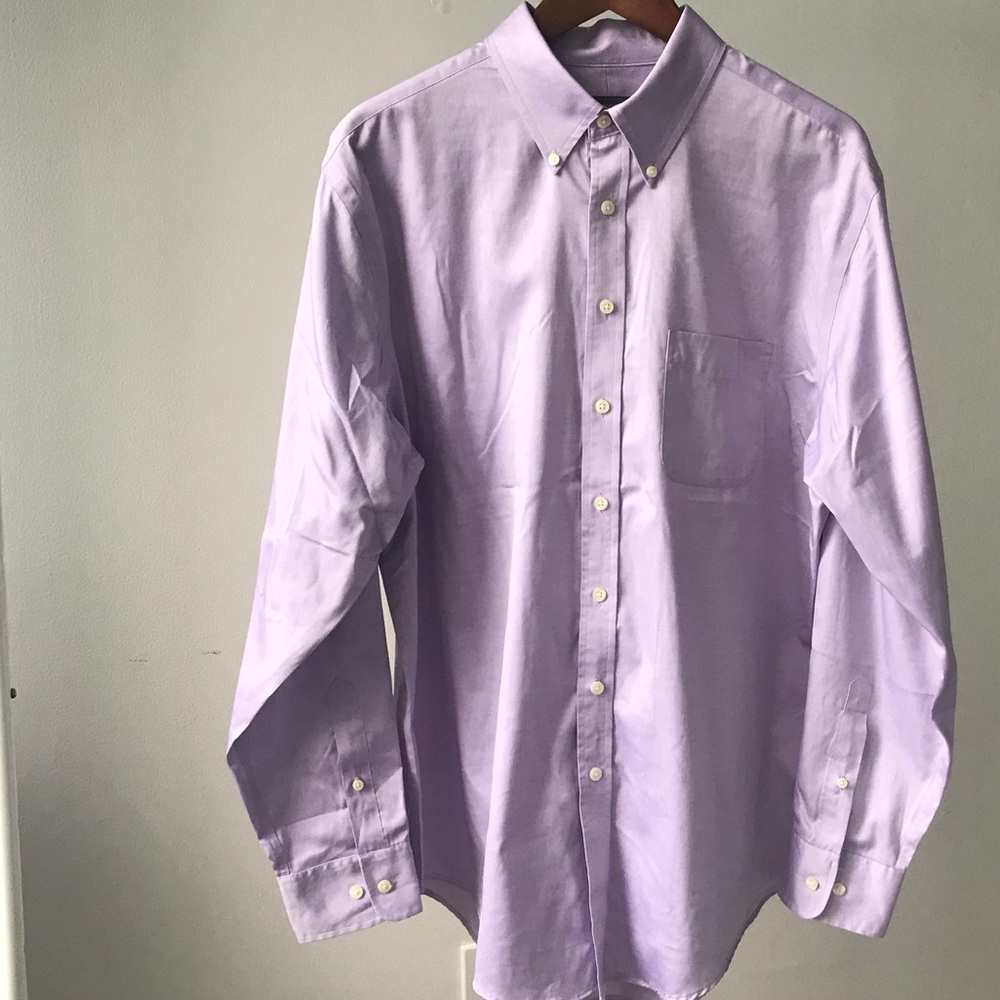 Merona Large 16 - 16 1/2 Purple Button Front Shirt